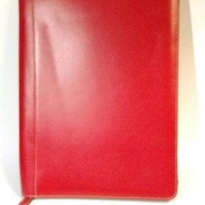 Lodis Zip Around Red Leather Case Folio Document